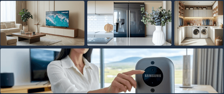 Gammes Samsung : brun, blanc, CVC